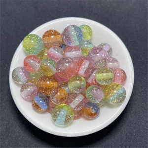 16MM fine flashing dual color resin beads